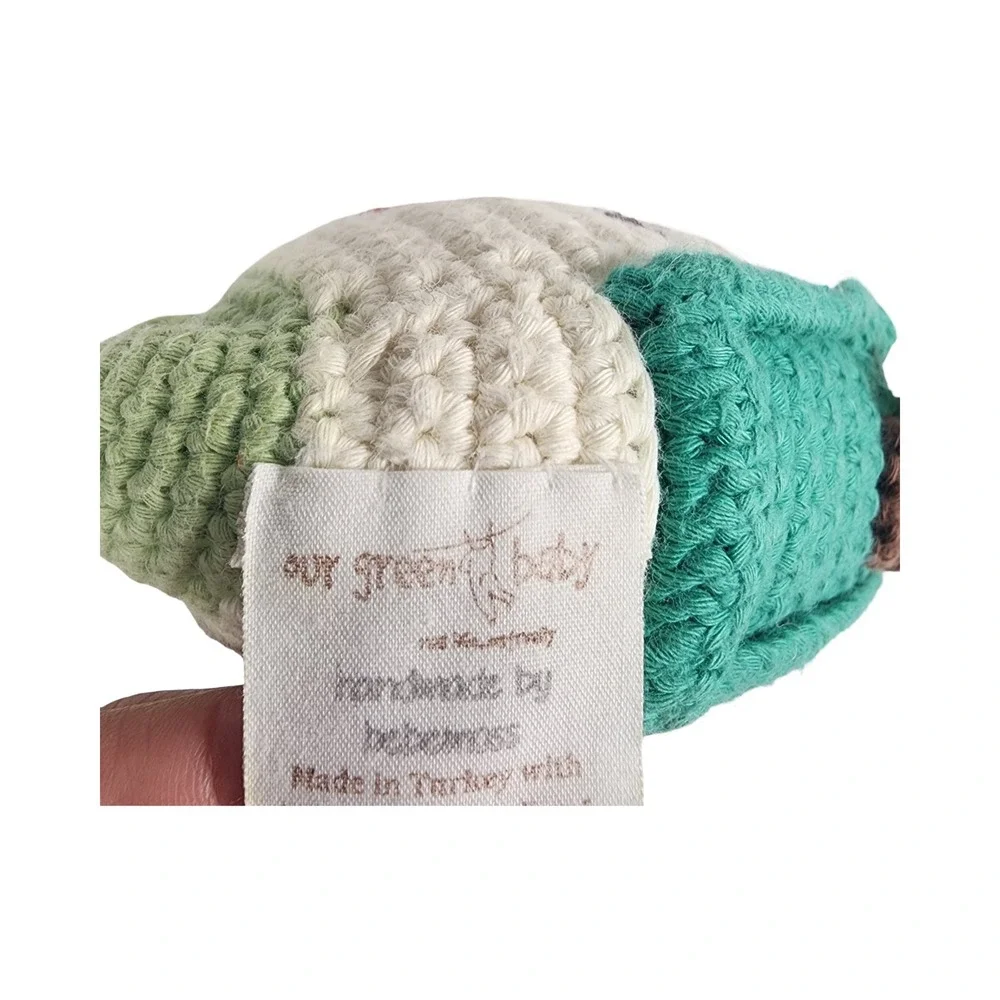 Our‎ Green House Bebemoss Organic Cotton Crochet Fruit Rattle Toy Green Cream